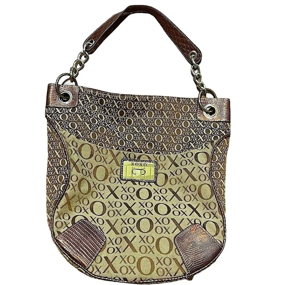Xoxo vintage hobo shoulder bag purse brown gold 90s shoulder purse